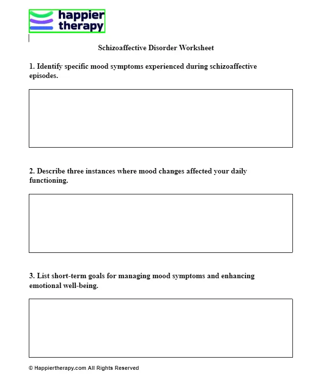 Schizoaffective Disorder Worksheet | HappierTHERAPY