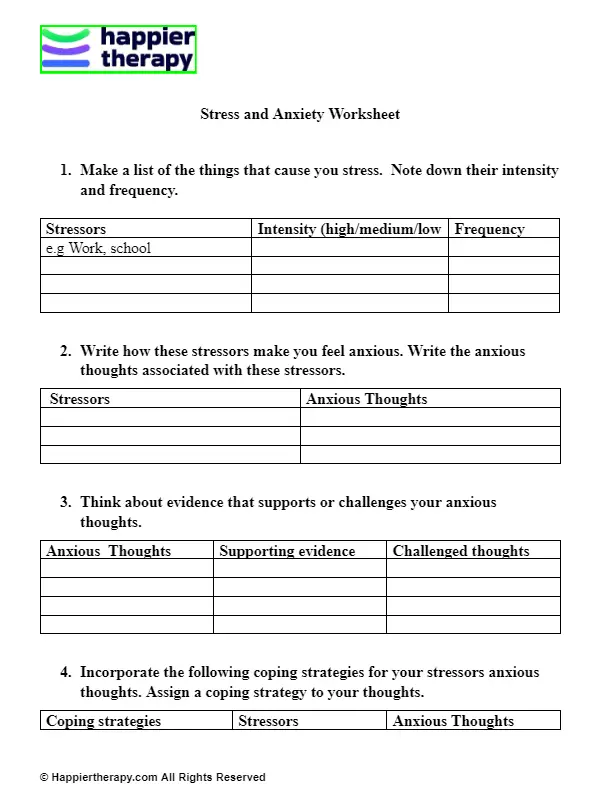 Stress And Anxiety Worksheet HappierTHERAPY Stress And Anxiety Worksheet HappierTHERAPY