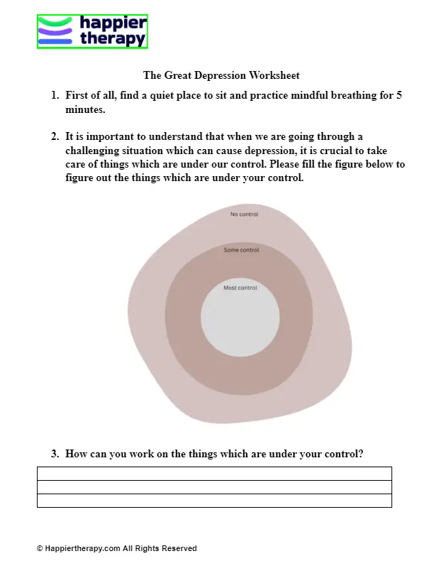 The Great Depression Worksheet | HappierTHERAPY