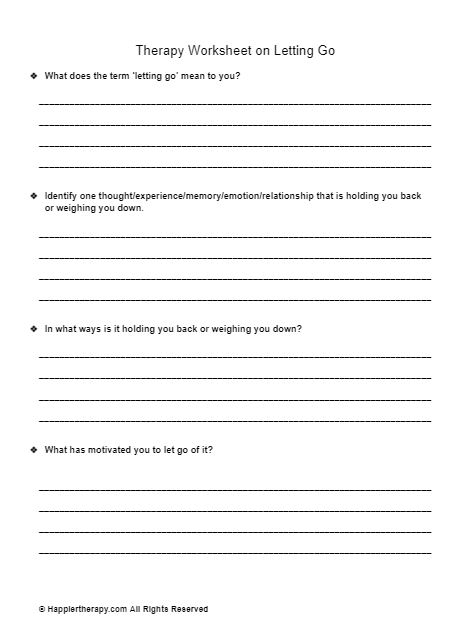 Therapy Worksheet On Letting Go | HappierTHERAPY