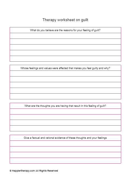 Therapy Worksheet On Guilt (That Helps) | HappierTHERAPY