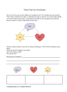 CBT Triangle For Kids Worksheet | HappierTHERAPY