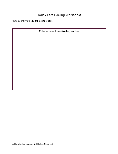 worksheet for kindergarten feelings