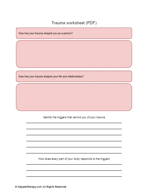 Trauma Worksheet (PDF) | HappierTHERAPY