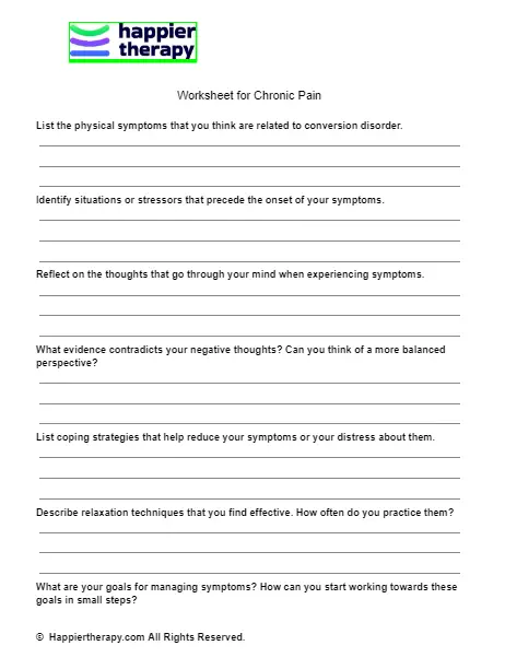 Worksheet For Chronic Pain | HappierTHERAPY