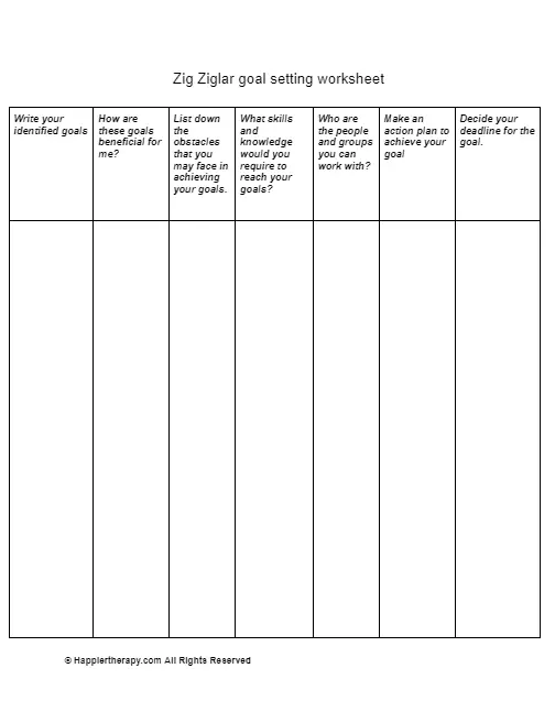 zig ziglar goal setting assignment