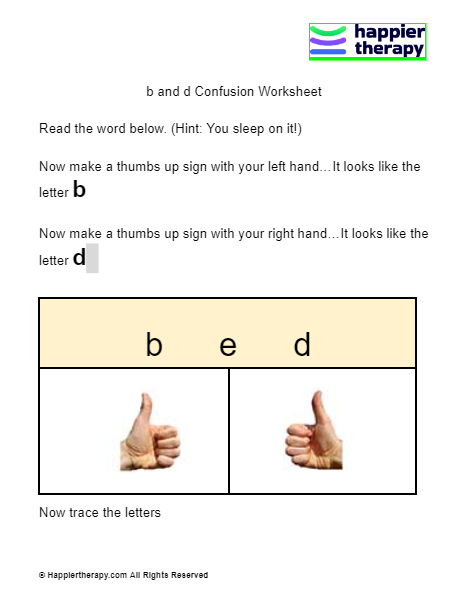B And D Confusion Worksheet HappierTHERAPY