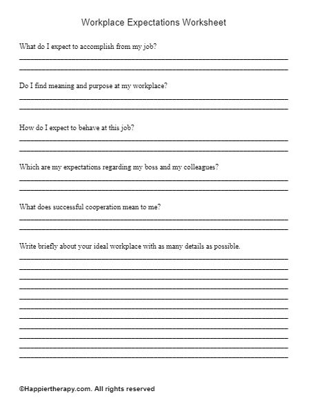 Workplace Expectations Worksheet | HappierTHERAPY